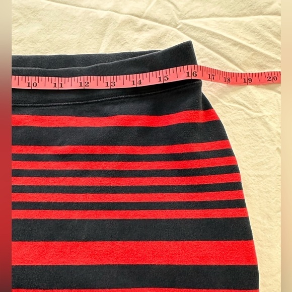 Old Navy Spandex/Cotton Blend Red & Navy Striped Pencil Skirt Size Large - Picture 7 of 9